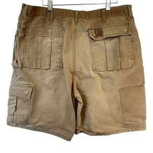90s Carhartt duck canvas Mens 40 Distressed Faded Shorts tan